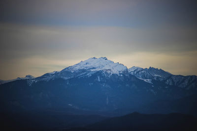 Mountains with snow, summit, ridge