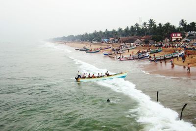 Tourists enjoying in sea