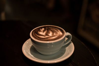 Close-up of coffee on table