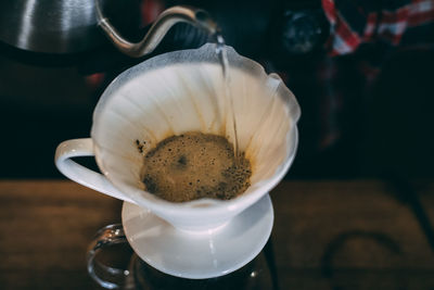 Close-up of coffee on table