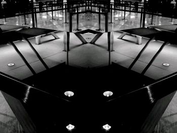 View of illuminated tunnel