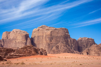 Rock formations on sunny day