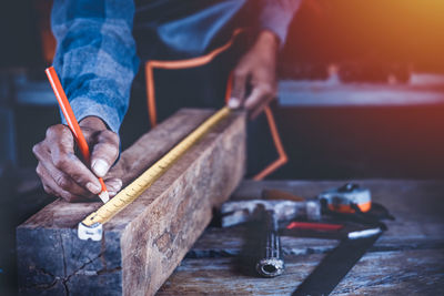 Man working on wood