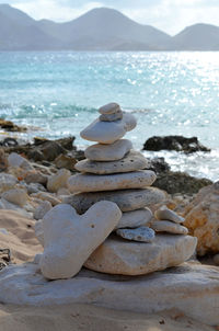 Stack of stones on beach