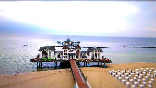 Pier on sea against sky