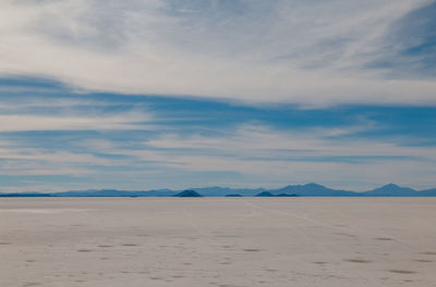 Scenic view of desert against sky