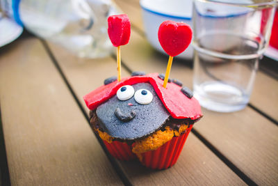 Close-up of cake on table