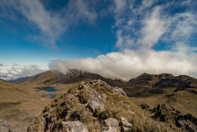 Panoramic view of mountain landscape against sky