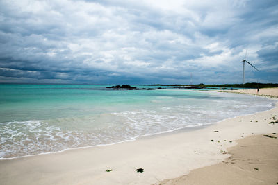 Scenic view of beach against sky