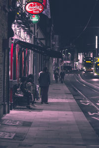 View of illuminated city at night