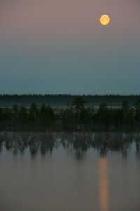 Scenic view of calm lake against sky