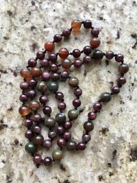 High angle view of berries on table