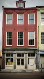 Exterior of red building against sky