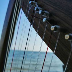 Close-up of guitar against the sky