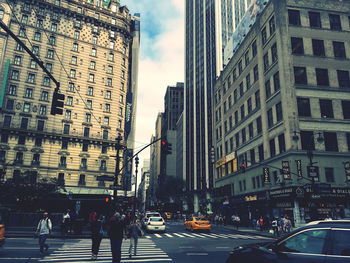 City street and modern buildings