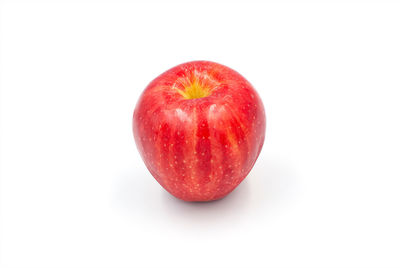 High angle view of apple against white background