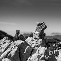 Rock formation against sky