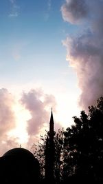 Silhouette of temple during sunset