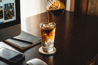 Close-up of drink on table