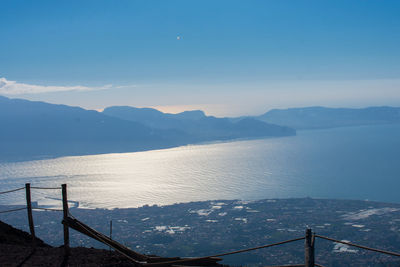 Scenic view of bay against sky