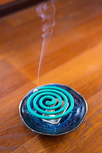 Close-up of multi colored candies on table