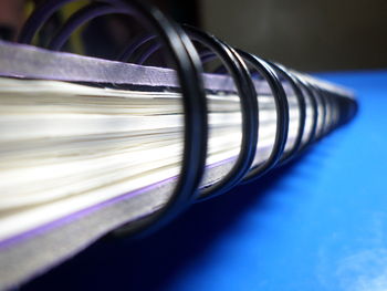 Close-up of open book on table