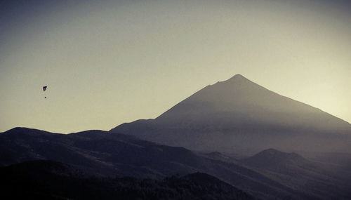 Scenic view of mountains against clear sky