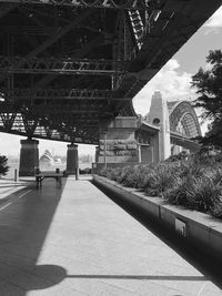 Low angle view sydney harbor bridge in city