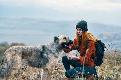 Young woman with dog