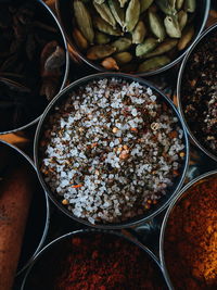 High angle view of food in container