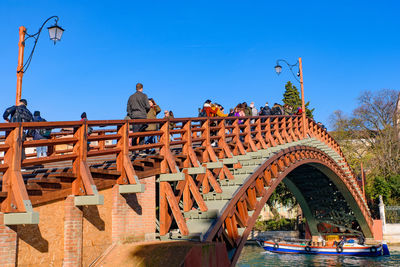 View of bridge against blue sky