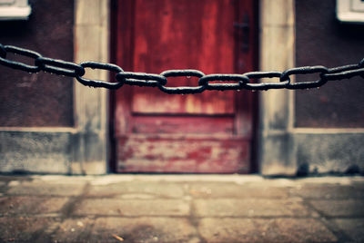 Close-up of metal gate