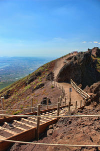 Scenic view of sea and mountains against sky