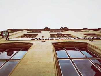 Low angle view of building against clear sky