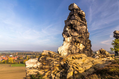 Rock formations against sky