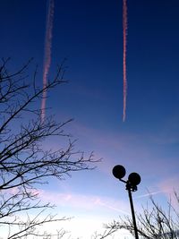 Low angle view of silhouette tree against sky