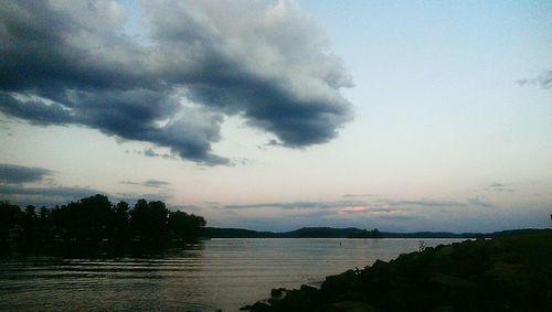 Scenic view of river against sky