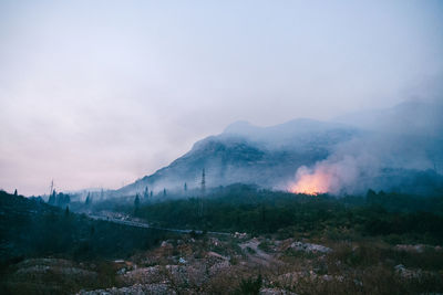 Scenic view of mountains against sky