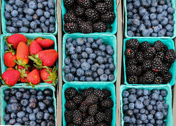 Directly above shot of various fruits in market