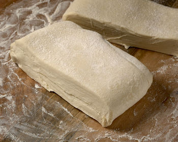 High angle view of bread in plate