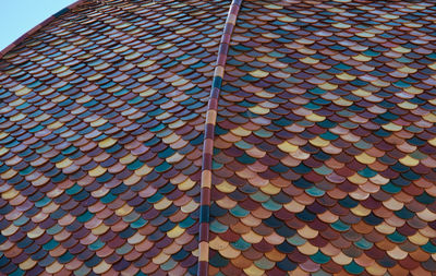 Full frame shot of multi colored roof