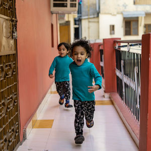 Sweet little kids having playtime fun