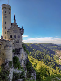 View of the lichtenstein castle building against sky