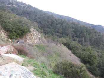 Scenic view of mountains against clear sky