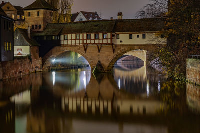 Reflection of buildings in river