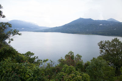 Scenic view of lake and mountains