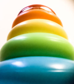 Close-up of colorful balls over white background