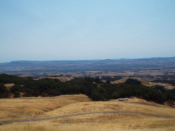 Scenic view of landscape against clear sky