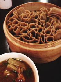 Close-up of food on table