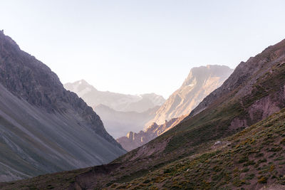 Scenic view of mountains against clear sky